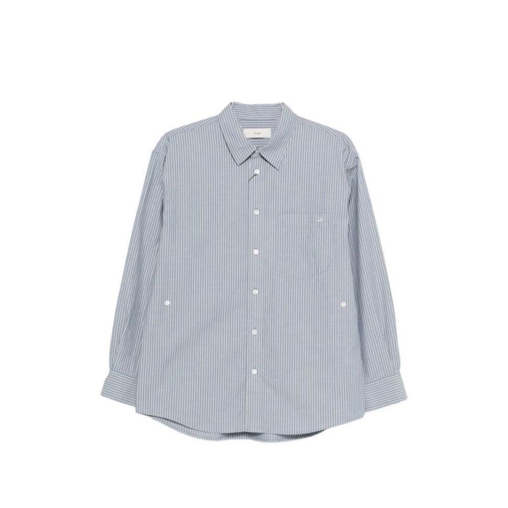 DUNST Striped Long Sleeve Button-Down Shirt Women CLEAR BLUE Shirts